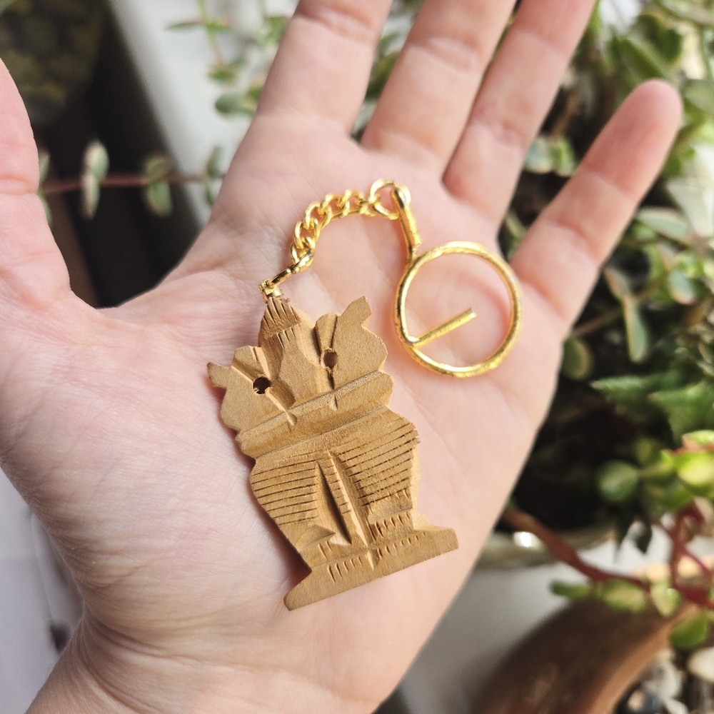 Vintage Ganesh Tribal Wooden Handcarved Keychain - Picture 8 of 8